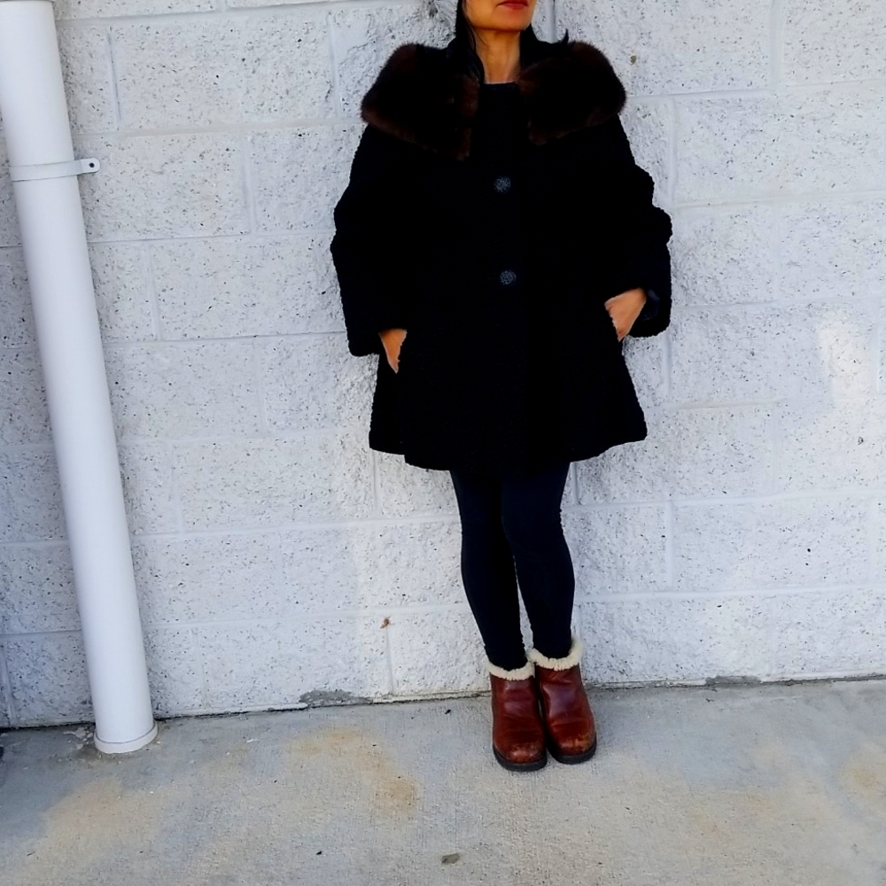 Vintage Fur Persian lamb with mink collar🍂🍁